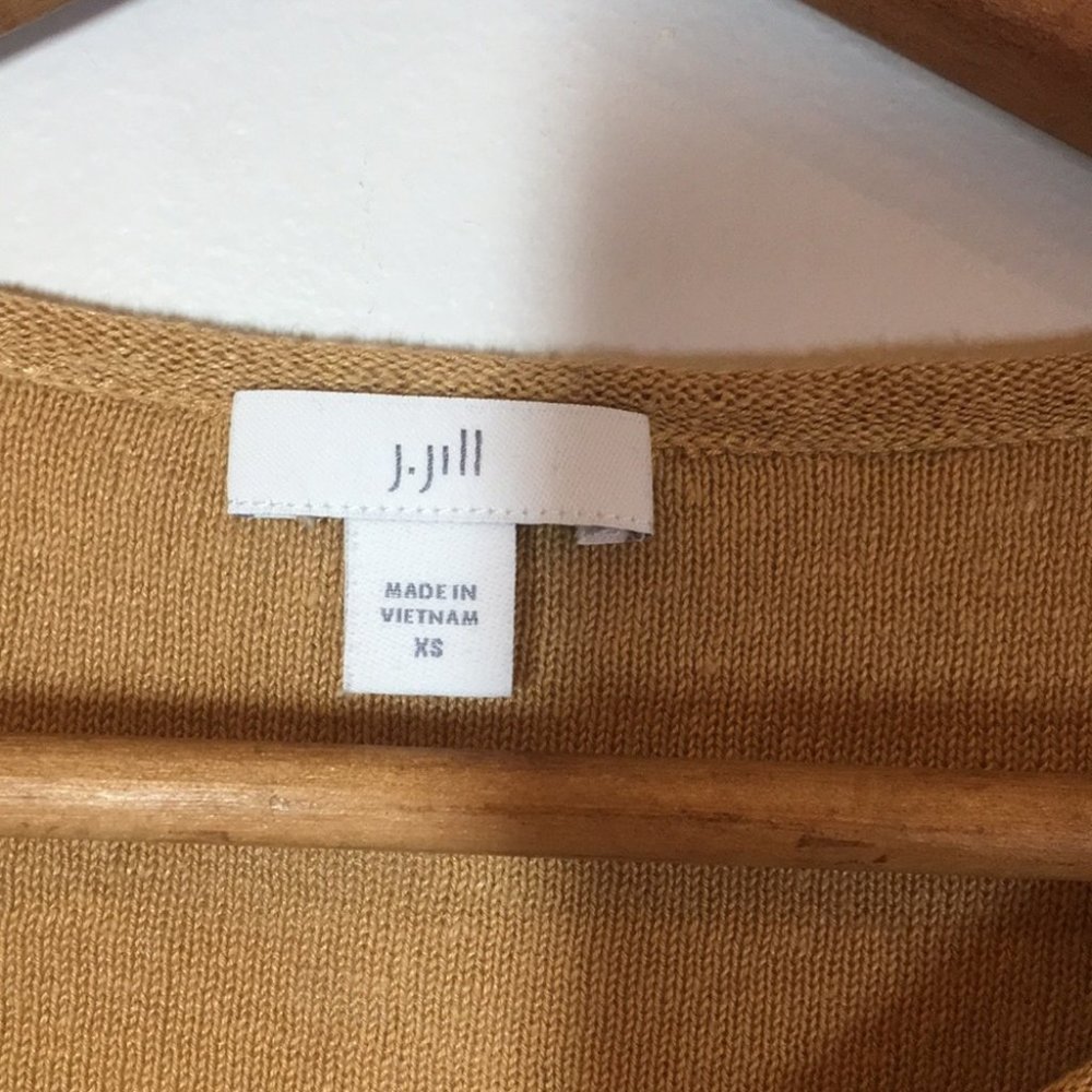 J Jill tan quarter sleeve knit women casual shirt size eXra small good condition - Picture 2 of 4